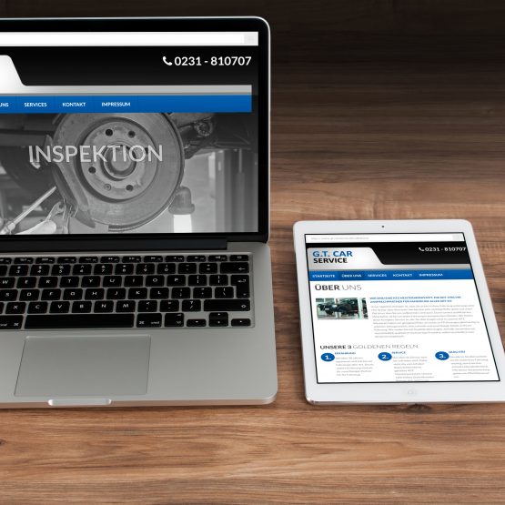 Abgebildet ist ein Screenshot der Referenz-Webseite G.T. Car - Service