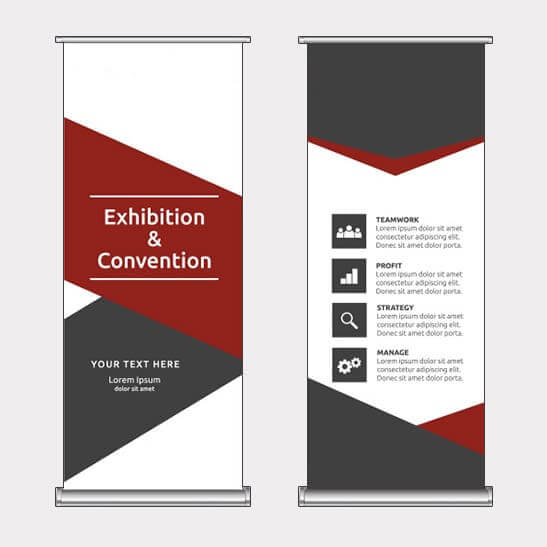 Abgebildet ist eines unserer Werbemittel in Form von Roll-Up Displays