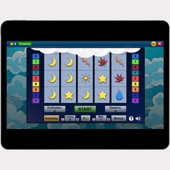 Abgebildet ist ein Screenshot der Referenz-App "Multislot"