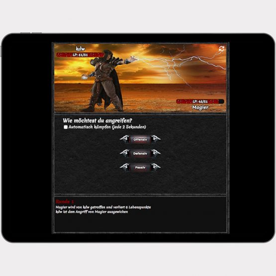 Abgebildet ist ein Screenshot der Referenz-App "BeastFight"